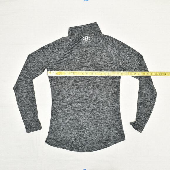 Under Armour Women's 1/4 Zip Sweatshirt Loose Heatgear Polyester Gray Size M - Picture 4 of 8